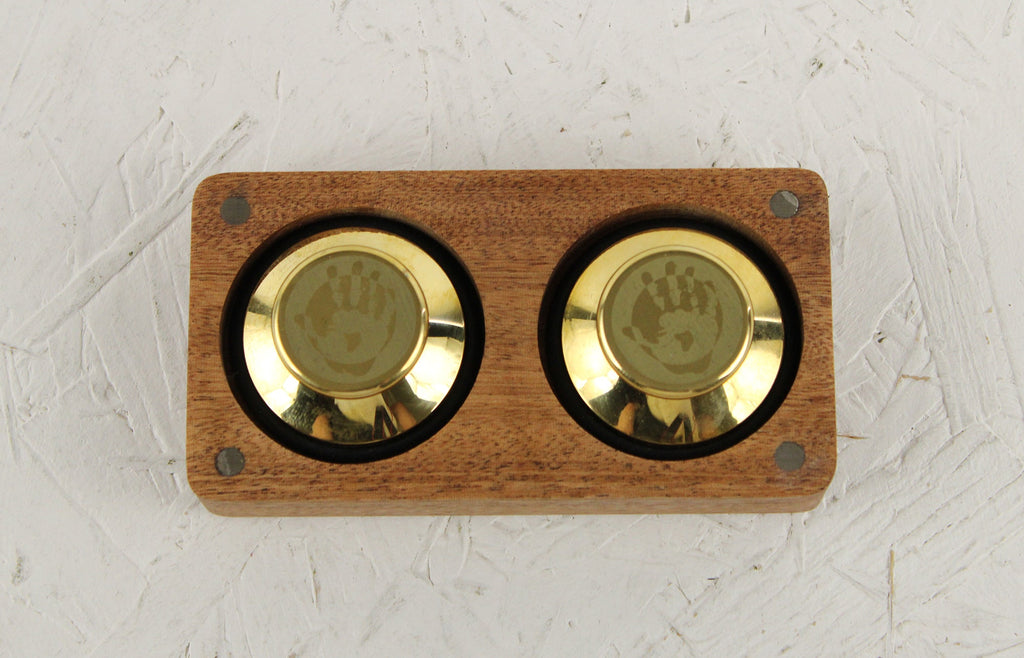 45 vinyl brass adapters (pair in a wooden box) - Vinyl adapters