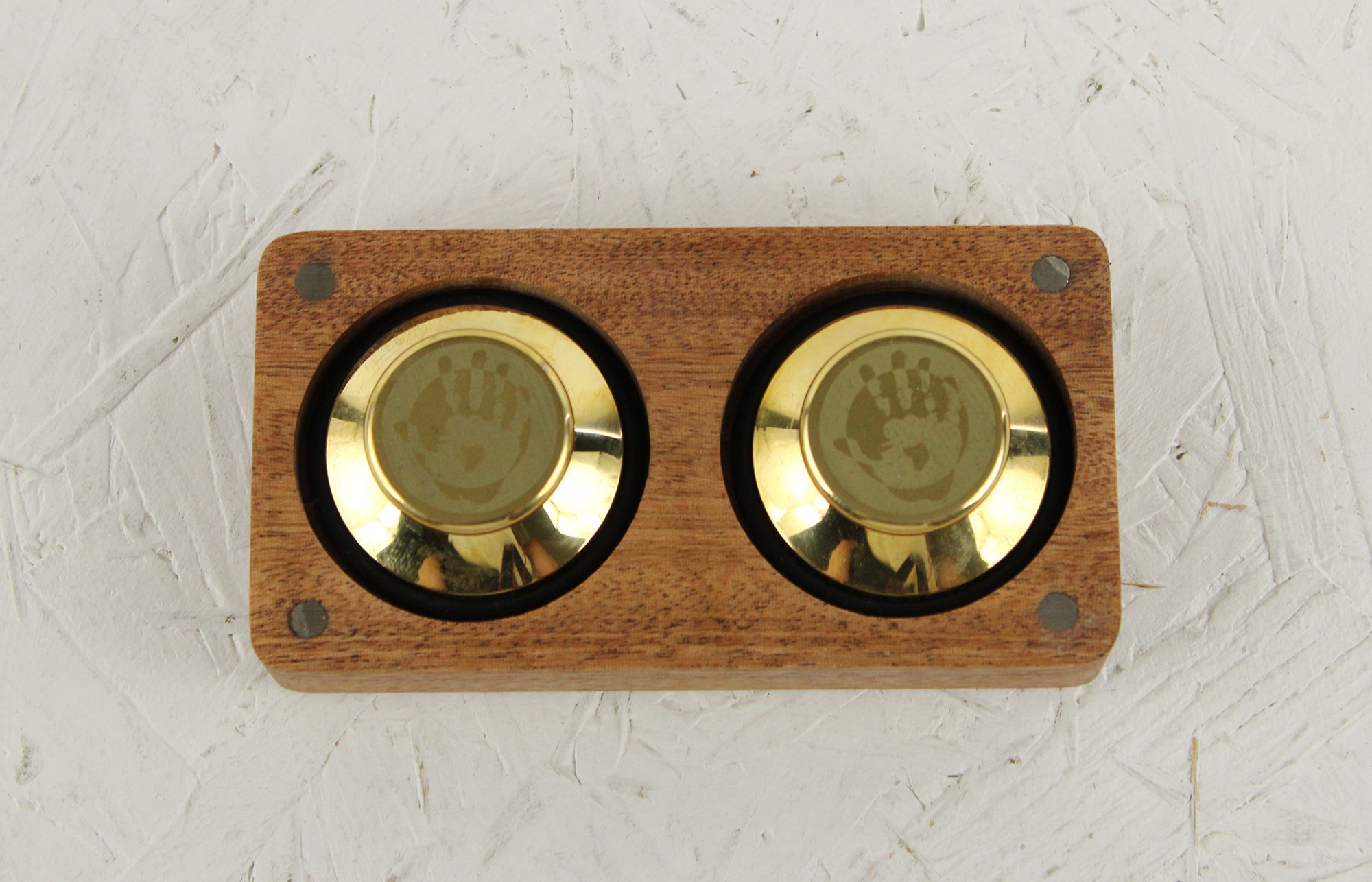 45 vinyl brass adapters (pair in a wooden box) - Vinyl adapters