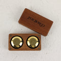 45 vinyl brass adapters (pair in a wooden box) - Vinyl adapters