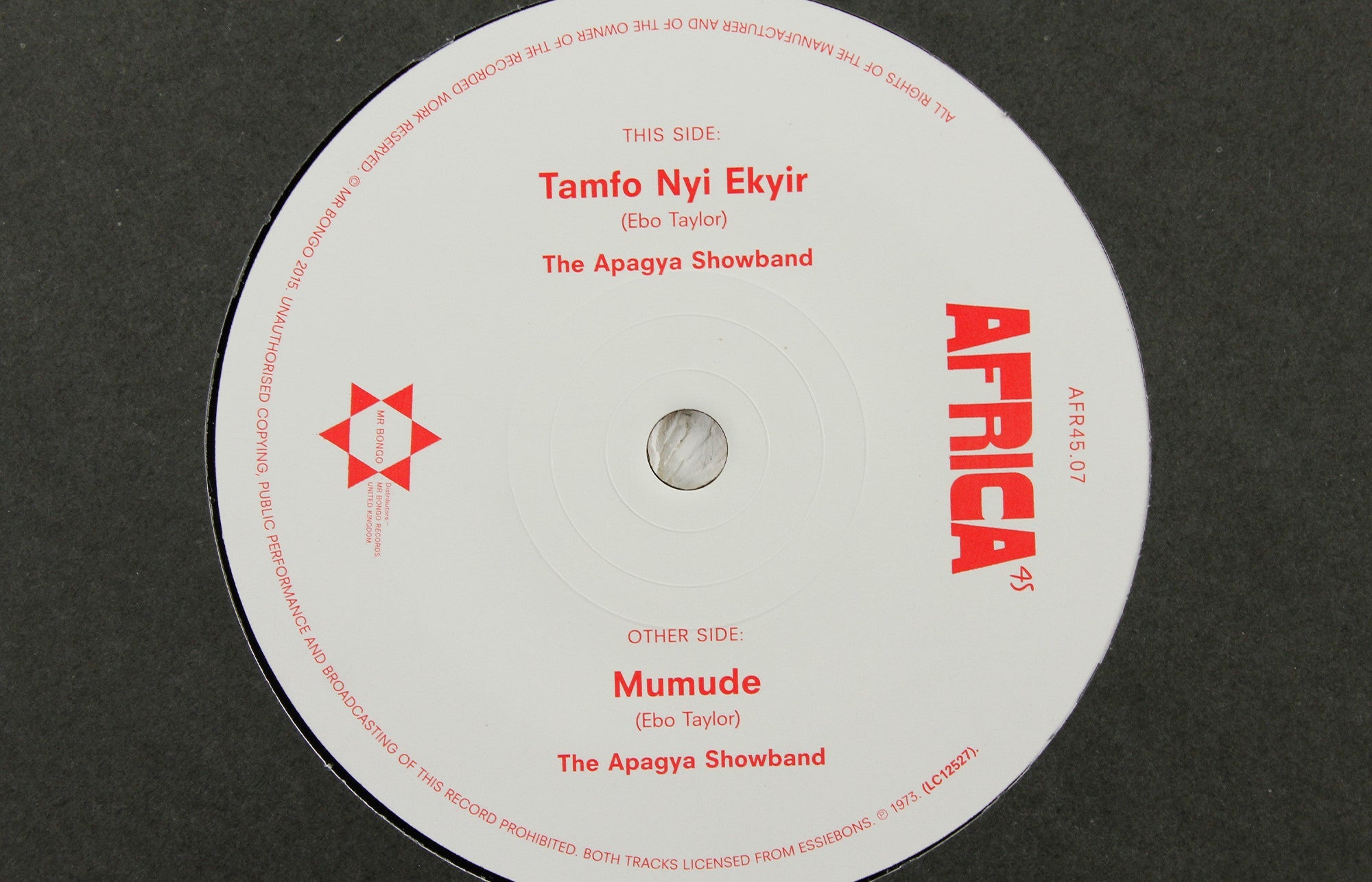 The Apagya Showband – Tamfo Nyi Ekyir / Mumude – 7" Vinyl