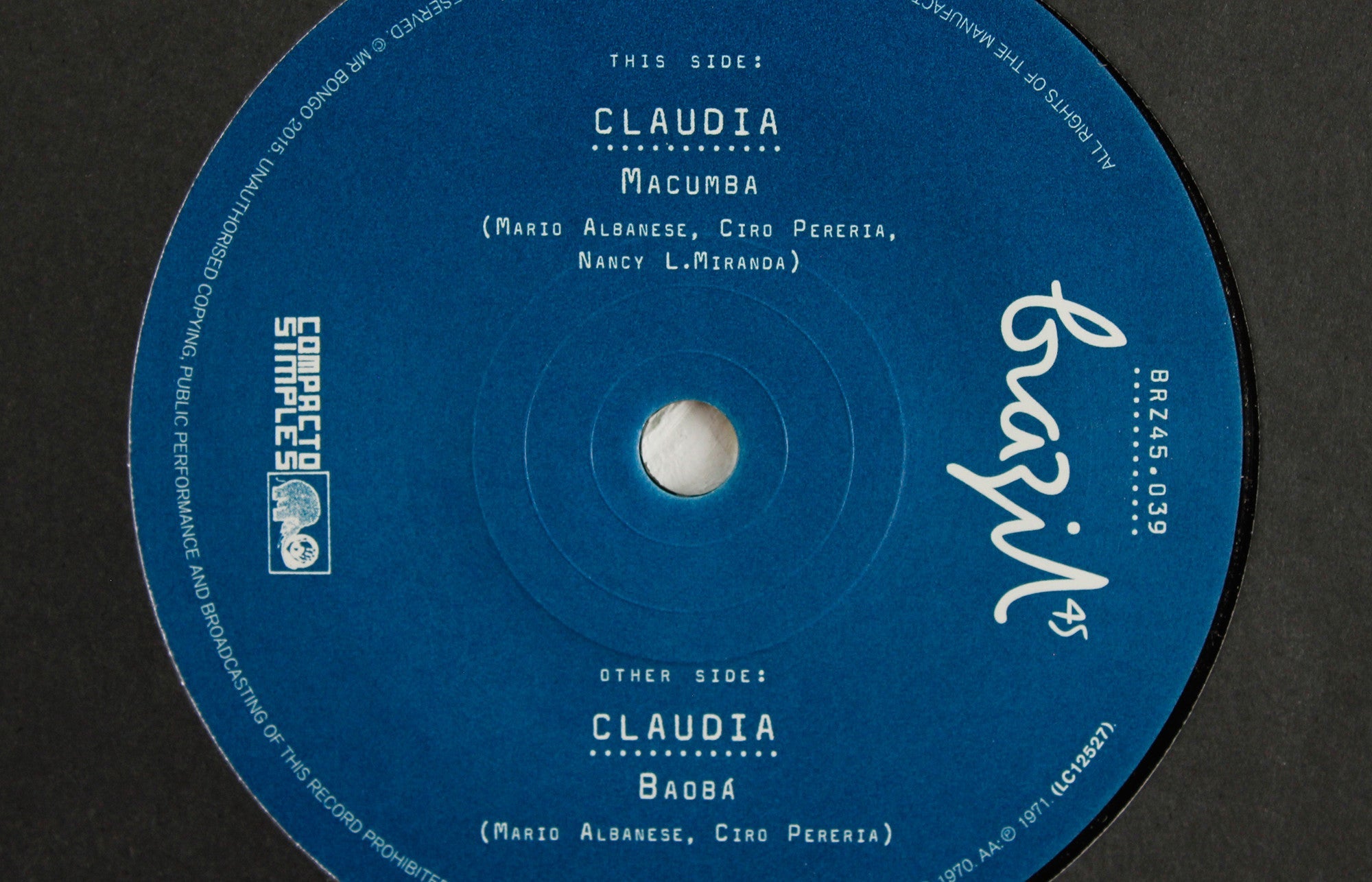 Claudia – Macumba / Baoba – 7" Vinyl