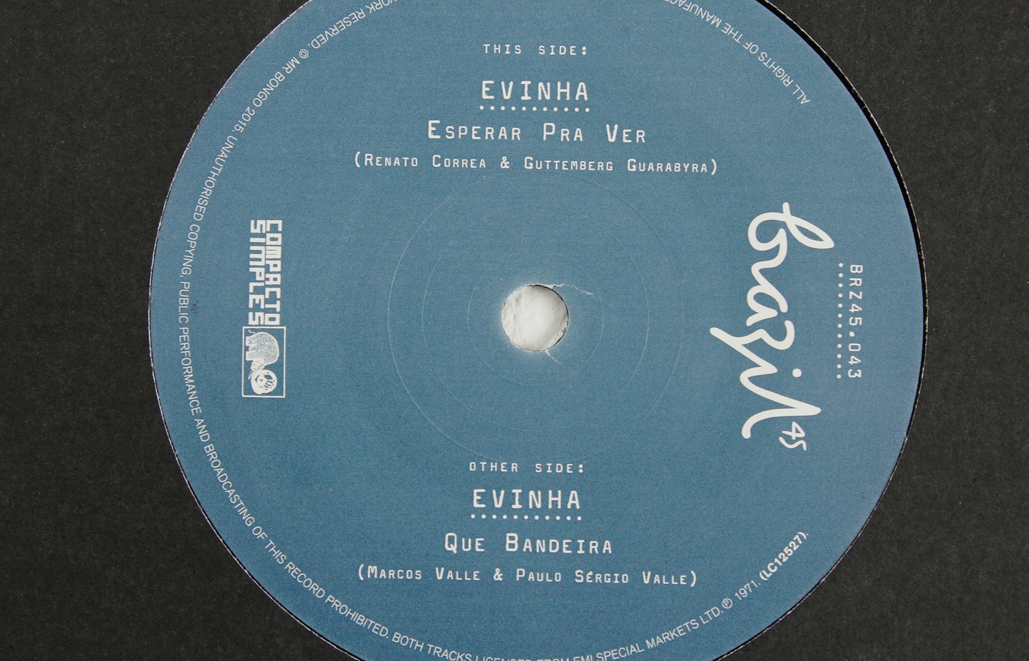 Evinha – Esperar Pra Ver / Que Bandeira – 7" Vinyl
