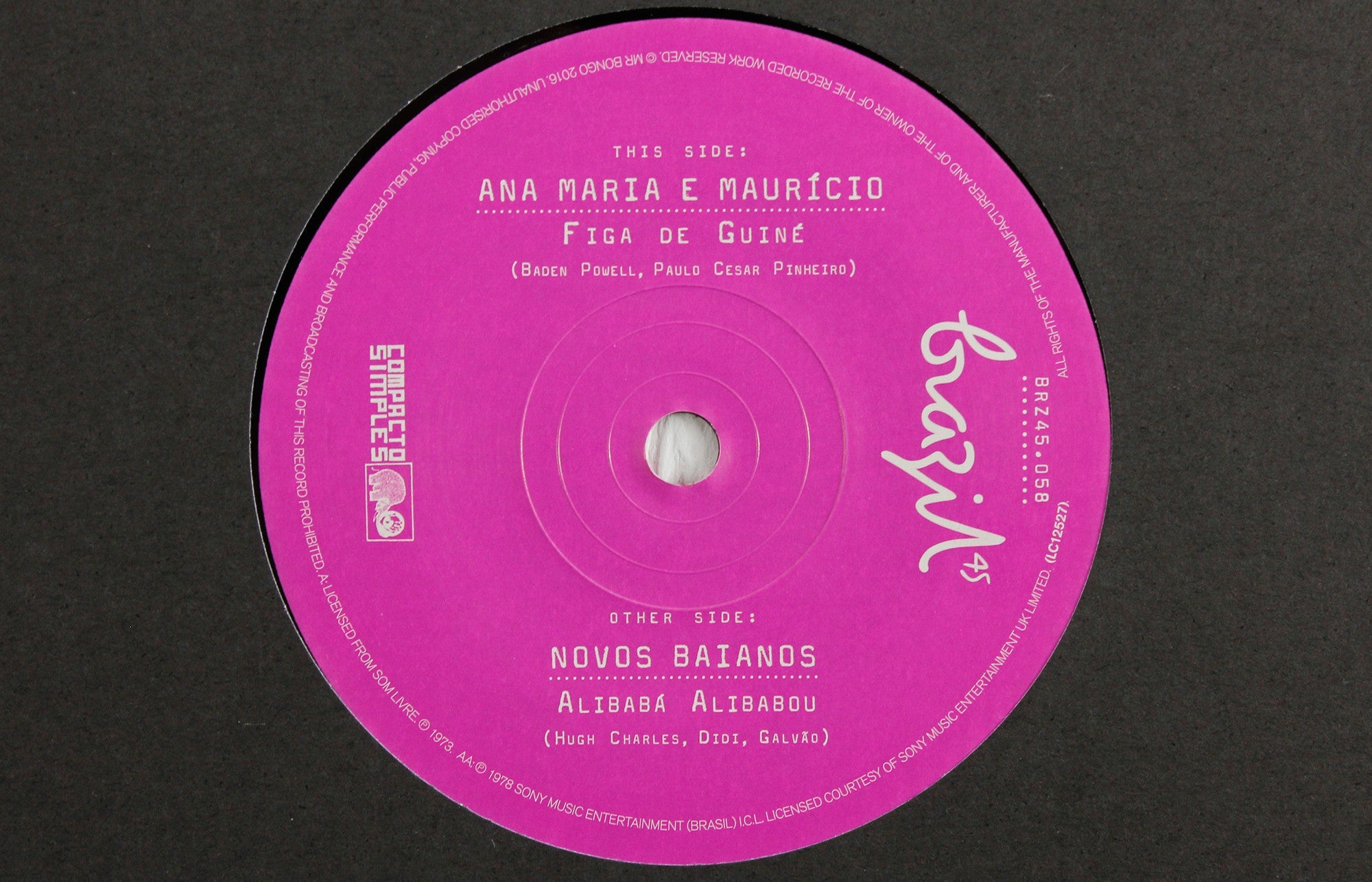 Ana Maria e Maurício – Figa de Guiné / Novos Baianos – Alibabá Alibabou – 7" Vinyl