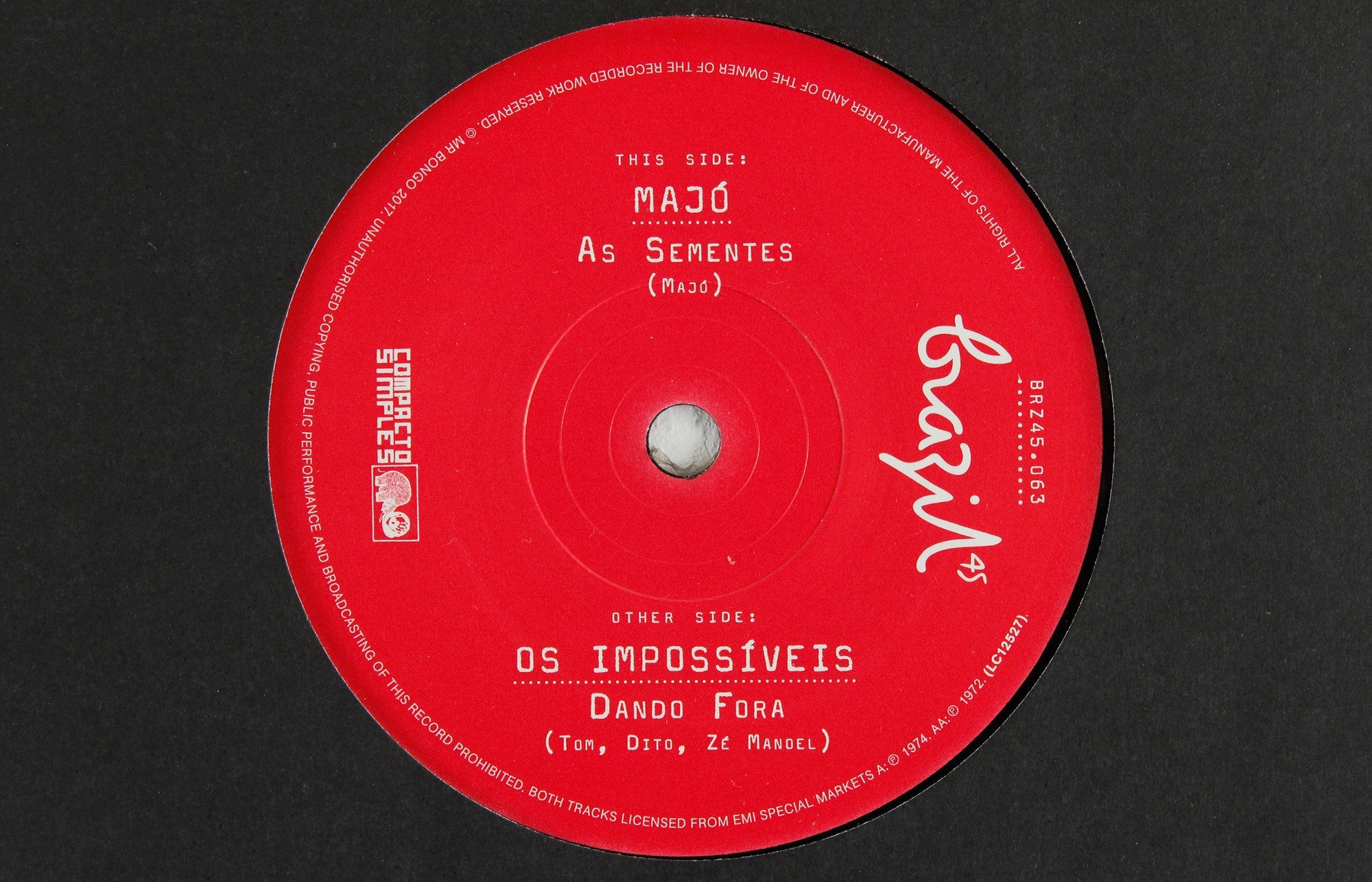Majó – As Sementes / Os Impossíveis – Dando Fora – 7" Vinyl