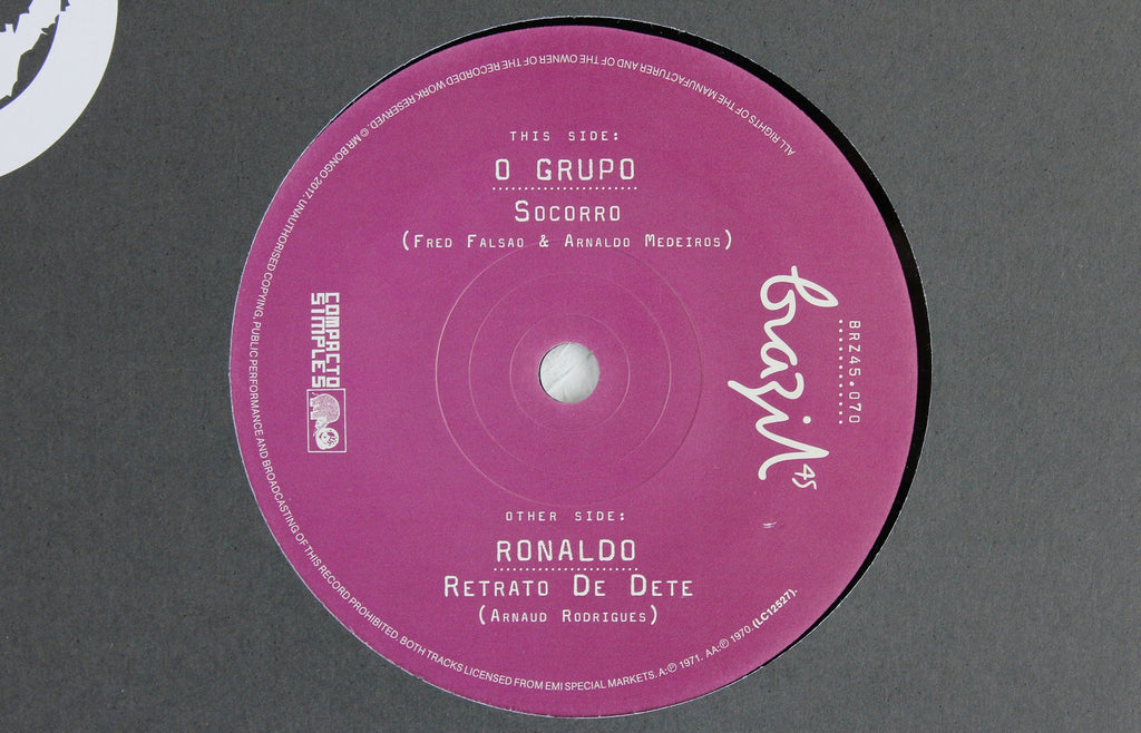O Grupo – Socorro / Ronaldo – Retrato De Dete – 7" Vinyl