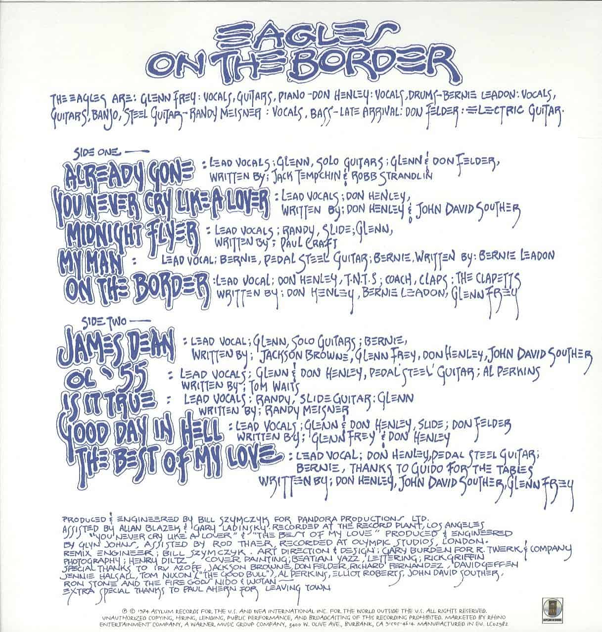 Eagles — On The Border