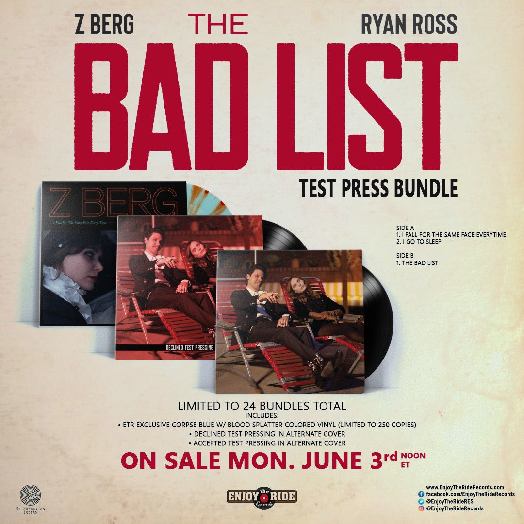 Z Berg & Ryan Ross 7" TEST PRESS BUNDLE