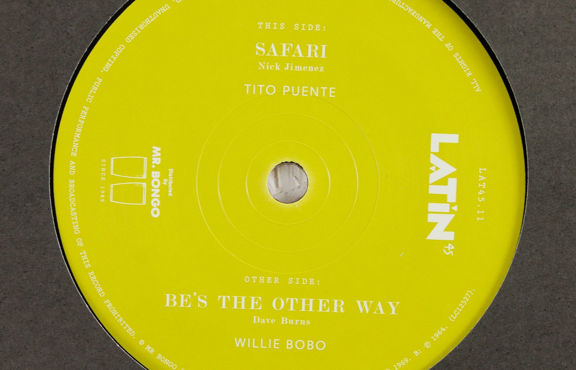 Tito Puente – Safari / Willie Bobo – Be’s The Other Way – 7" Vinyl
