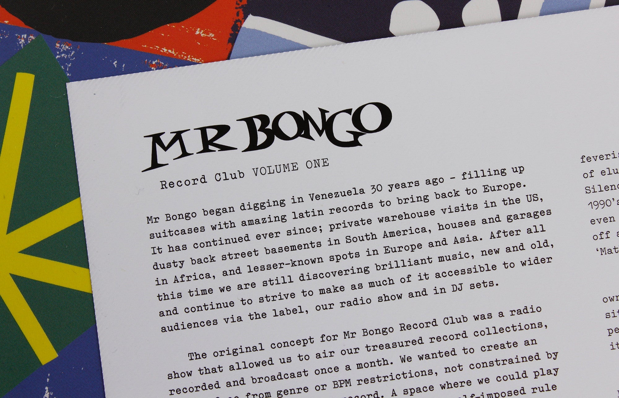 Mr Bongo Record Club Volume One – Vinyl 2-LP/CD