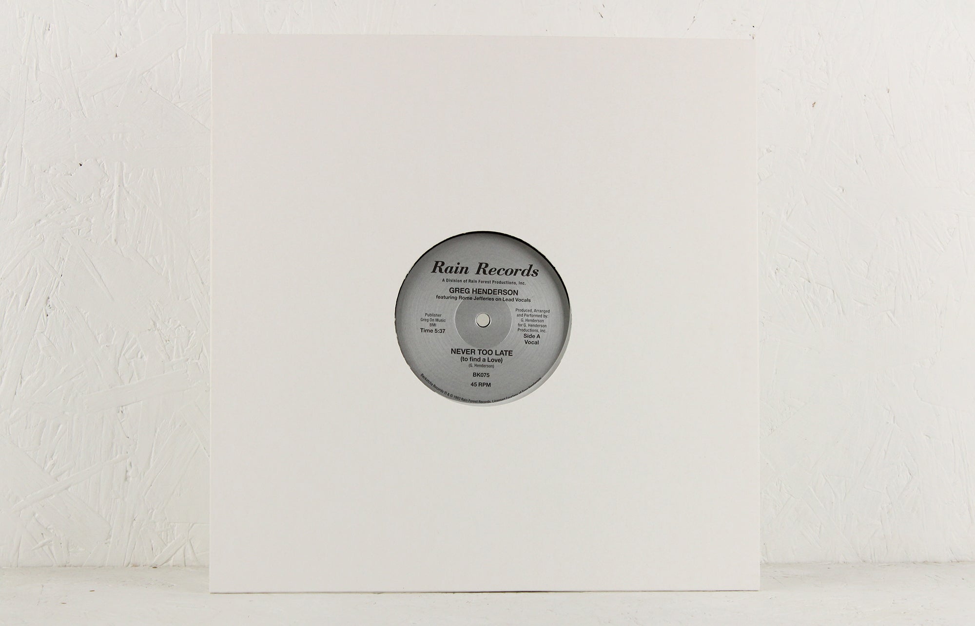 Never Too Late (To Find A Love) – Vinyl 12"