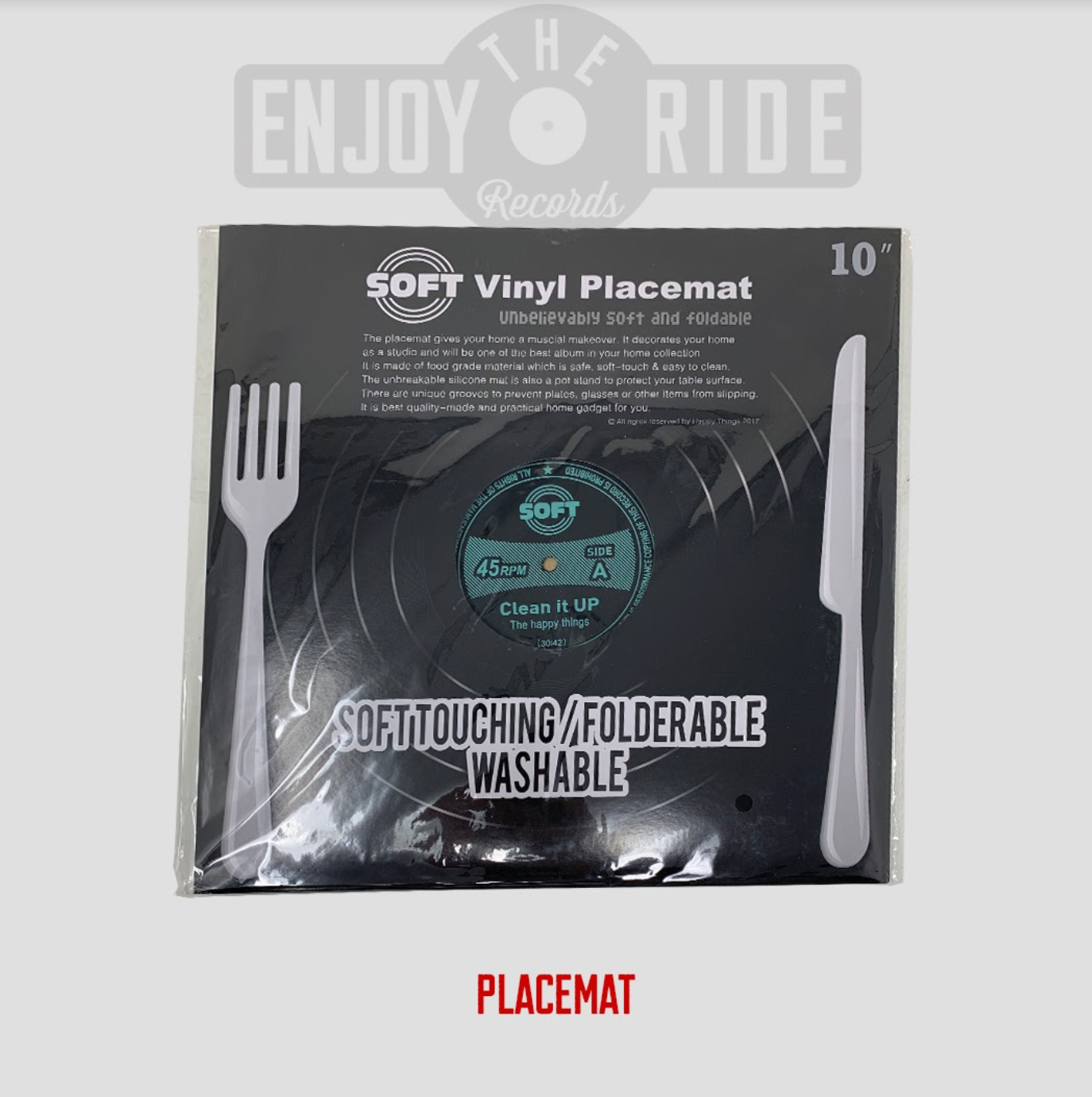 Vinyl Record LP Soft Large Placemat