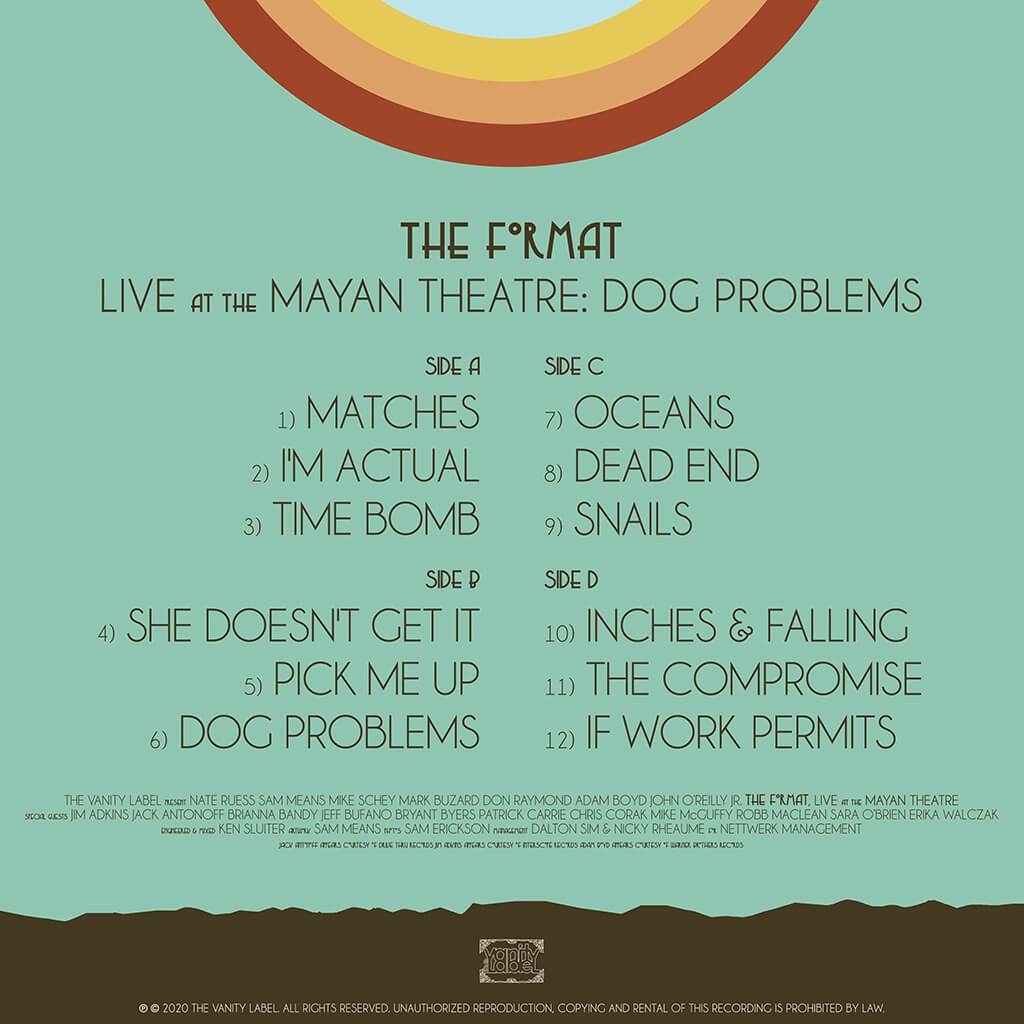 The Format : Dog Problems Live at the Mayan Theatre - Limited Edition 12" Bone Double Vinyl
