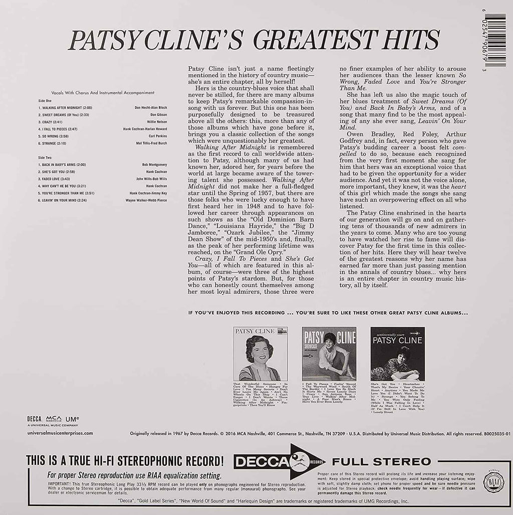 Patsy Cline — Greatest Hits (Pink)
